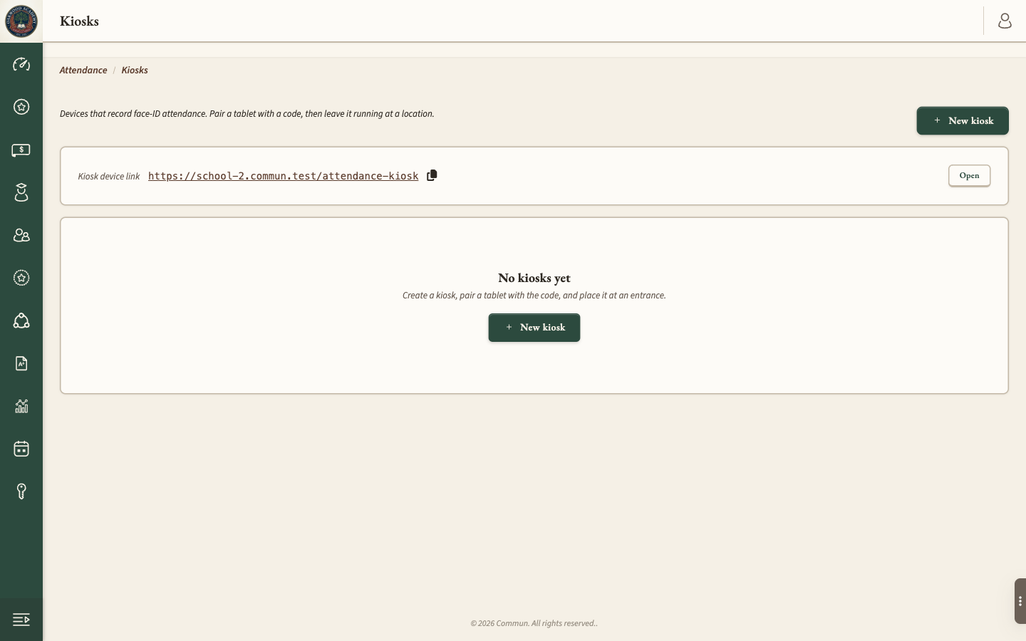 Screenshot — gate kiosk tap-in with large confirmation tick + live arrivals list