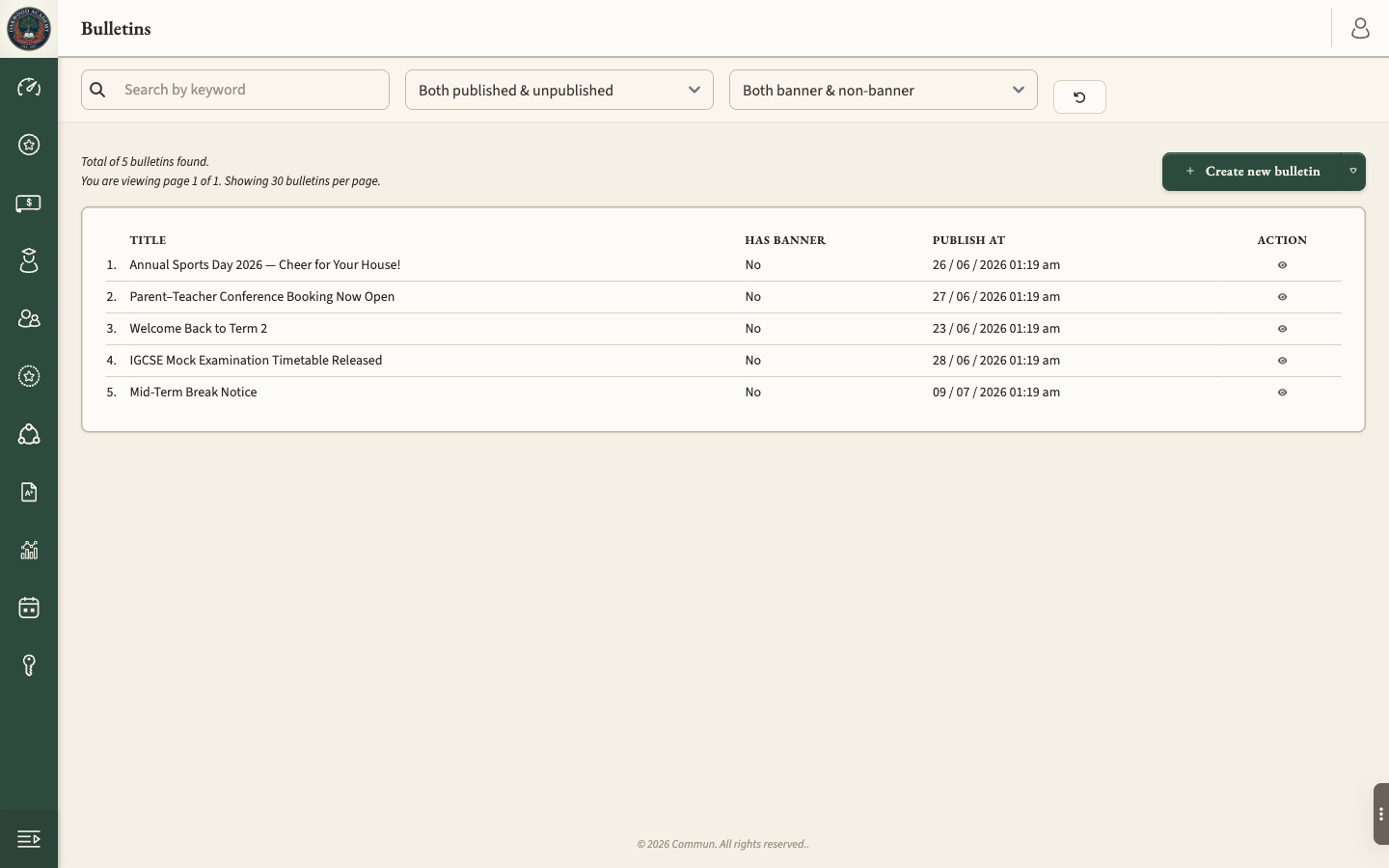 Screenshot — composer with audience selector, schedule picker, trilingual body