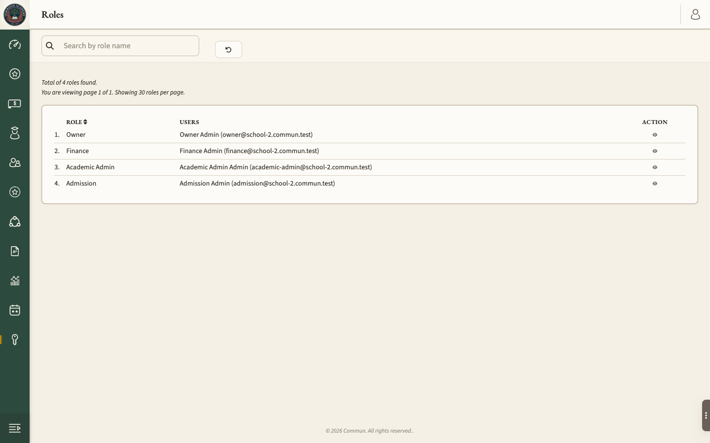 Screenshot — roles &amp; permissions screen with tag-based access toggles and audit log